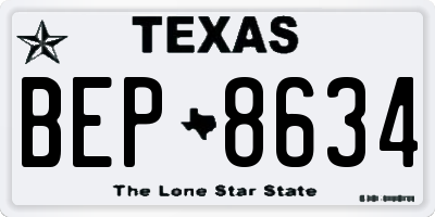 TX license plate BEP8634