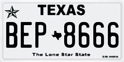 TX license plate BEP8666
