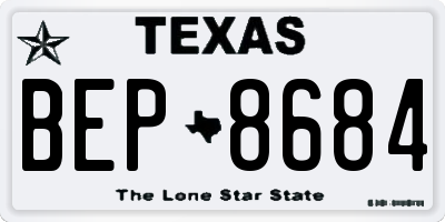 TX license plate BEP8684
