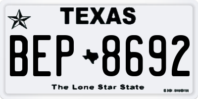 TX license plate BEP8692