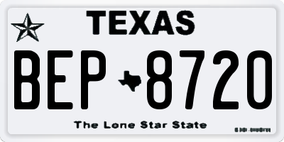TX license plate BEP8720