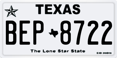 TX license plate BEP8722