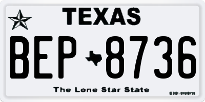 TX license plate BEP8736