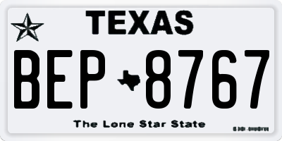 TX license plate BEP8767