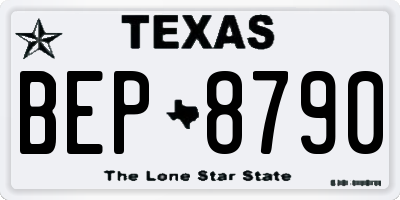 TX license plate BEP8790