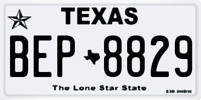 TX license plate BEP8829