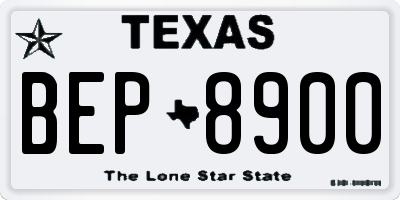 TX license plate BEP8900