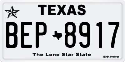 TX license plate BEP8917