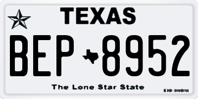 TX license plate BEP8952