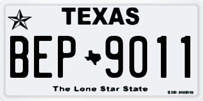 TX license plate BEP9011