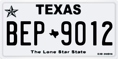 TX license plate BEP9012