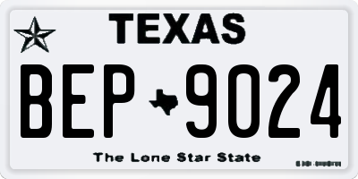 TX license plate BEP9024