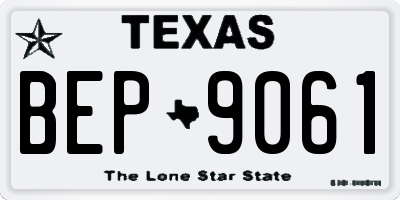 TX license plate BEP9061