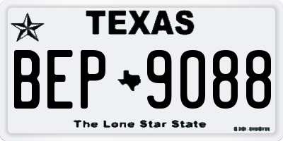 TX license plate BEP9088