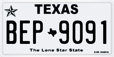 TX license plate BEP9091