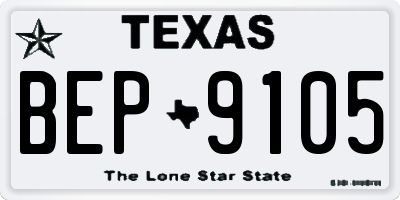 TX license plate BEP9105