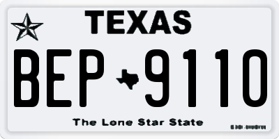 TX license plate BEP9110