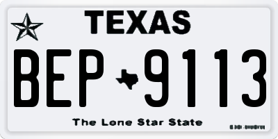 TX license plate BEP9113