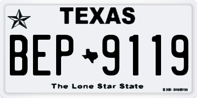 TX license plate BEP9119
