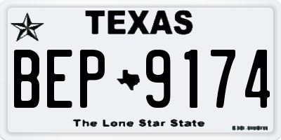 TX license plate BEP9174