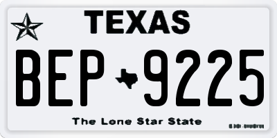 TX license plate BEP9225