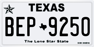 TX license plate BEP9250