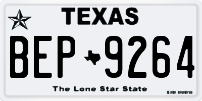 TX license plate BEP9264