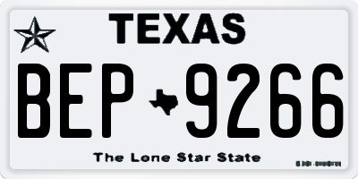 TX license plate BEP9266