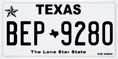 TX license plate BEP9280