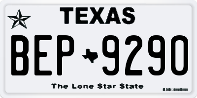 TX license plate BEP9290