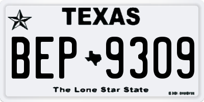 TX license plate BEP9309