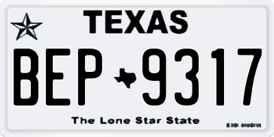 TX license plate BEP9317