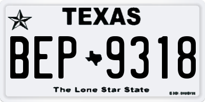 TX license plate BEP9318