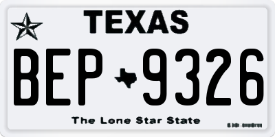 TX license plate BEP9326
