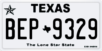 TX license plate BEP9329