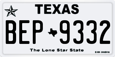 TX license plate BEP9332