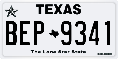 TX license plate BEP9341