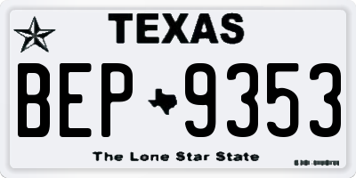 TX license plate BEP9353