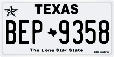 TX license plate BEP9358