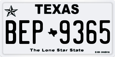 TX license plate BEP9365