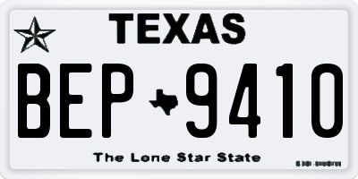 TX license plate BEP9410