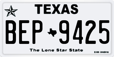 TX license plate BEP9425