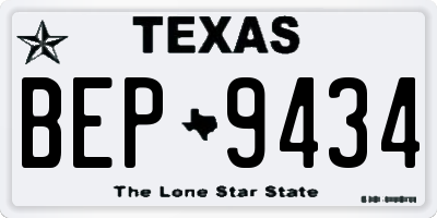 TX license plate BEP9434