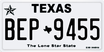 TX license plate BEP9455