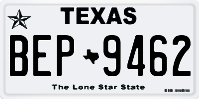 TX license plate BEP9462