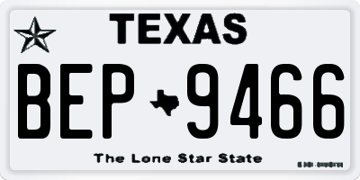 TX license plate BEP9466