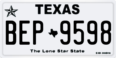 TX license plate BEP9598