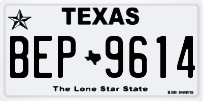 TX license plate BEP9614