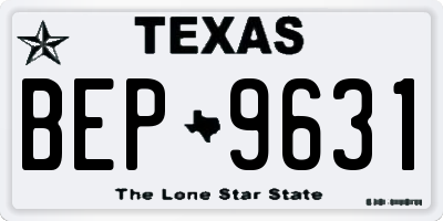TX license plate BEP9631