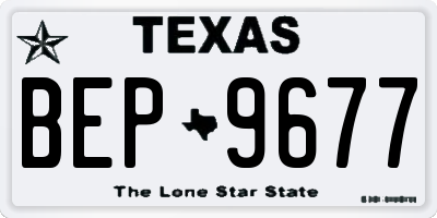 TX license plate BEP9677